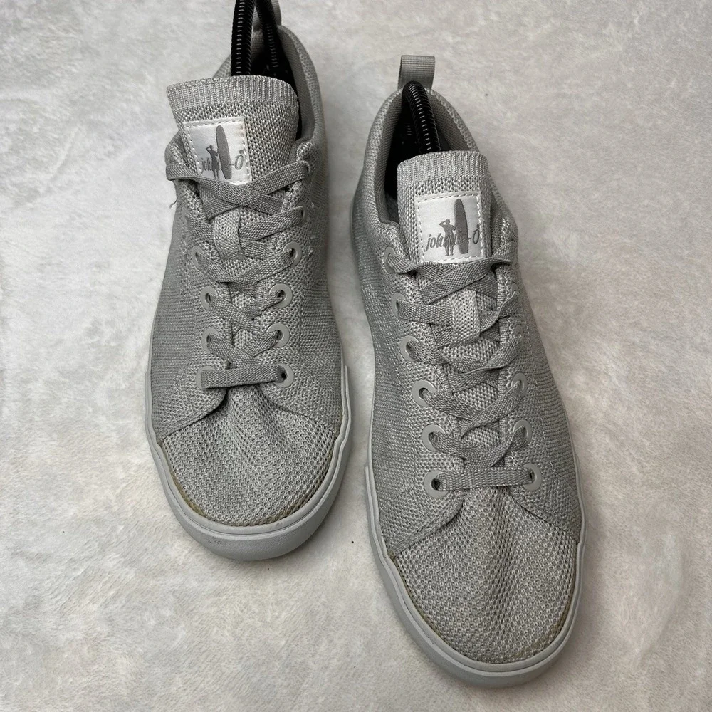 Johnnie O Shoes Gray‎ Mens 9M Techknit Stretch Knit Sneakers Preppy